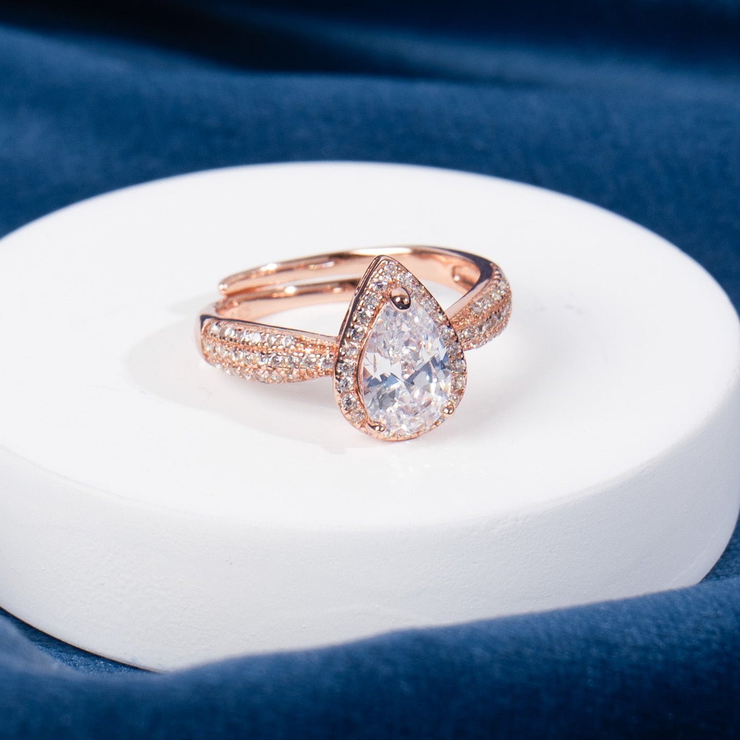 Crystal Orbit Rose Gold Plated Ring