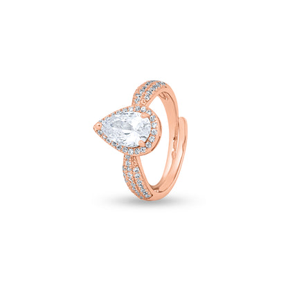 Crystal Orbit Rose Gold Plated Ring