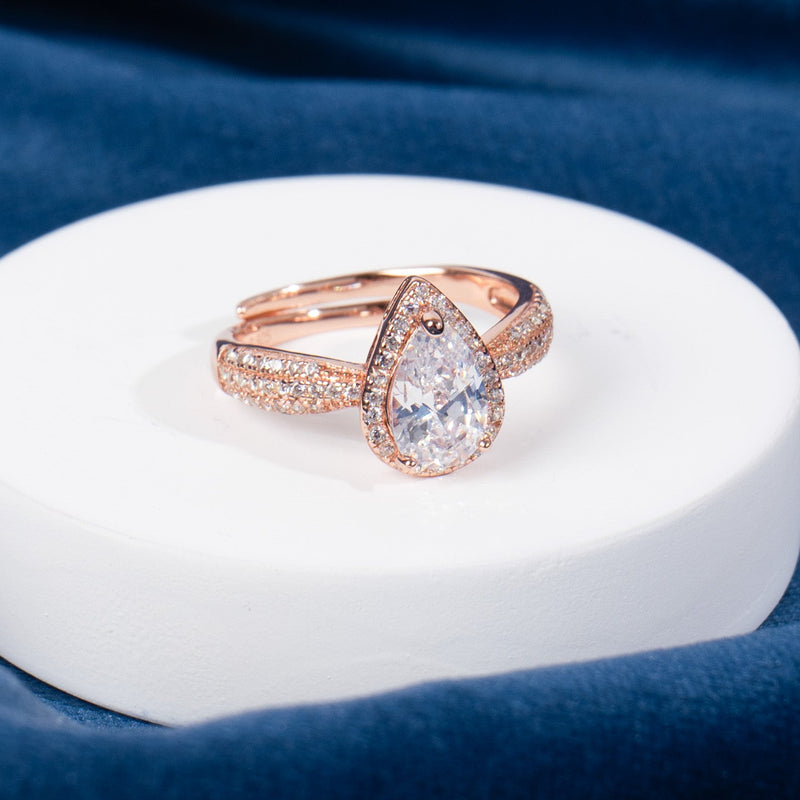 Crystal Orbit Rose Gold Plated Ring