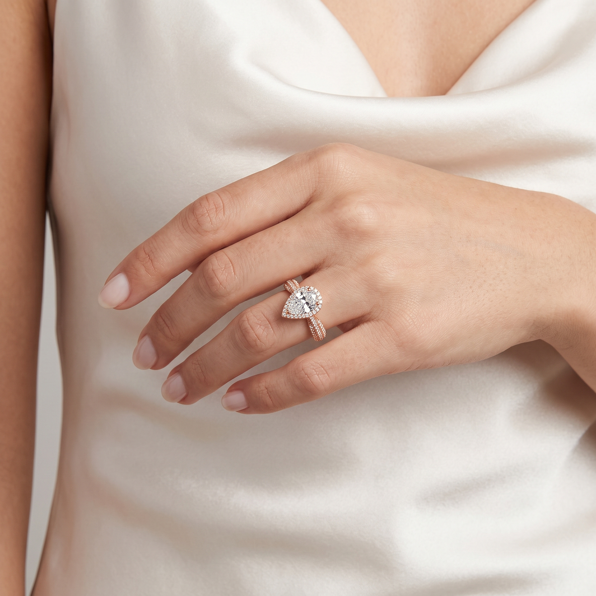 Crystal Orbit Rose Gold Ring