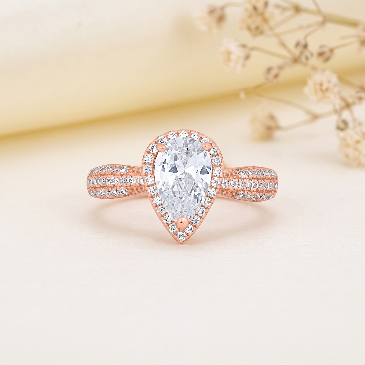 Crystal Orbit Rose Gold Ring