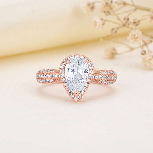 Crystal Orbit Rose Gold Ring