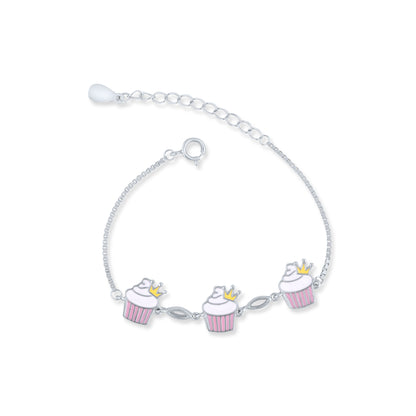 Cupcake Crown Silver Bracelet
