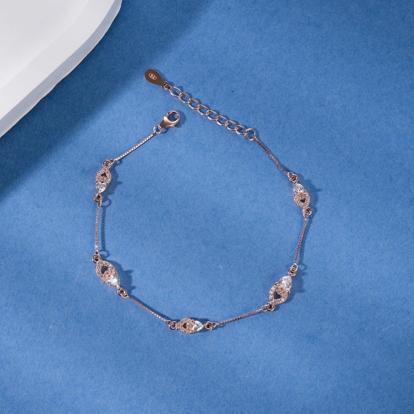 Tender Heart Rose Gold Plated Silver Bracelet