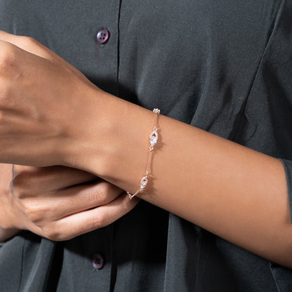 Tender Heart Rose Gold Plated Silver Bracelet