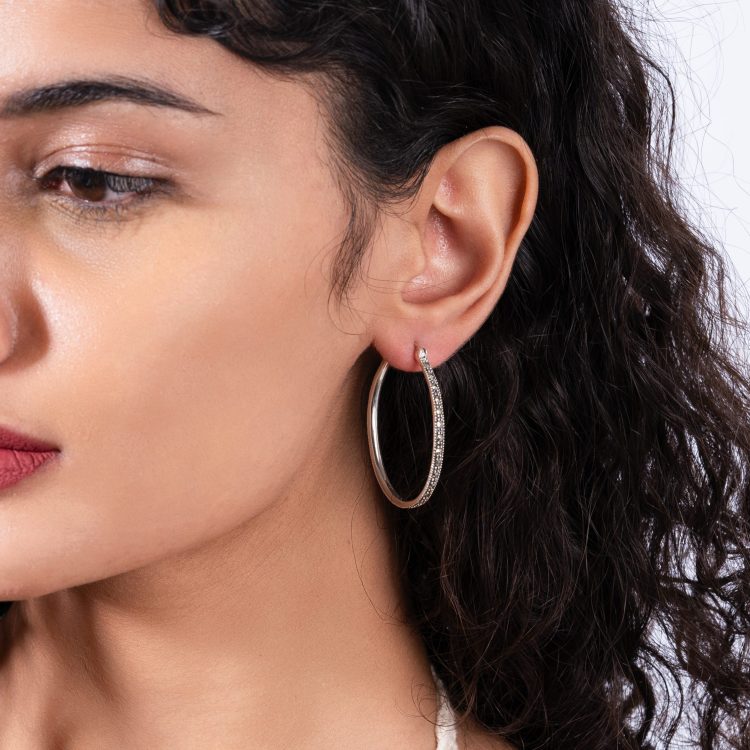 Silver Zephyr Hoops