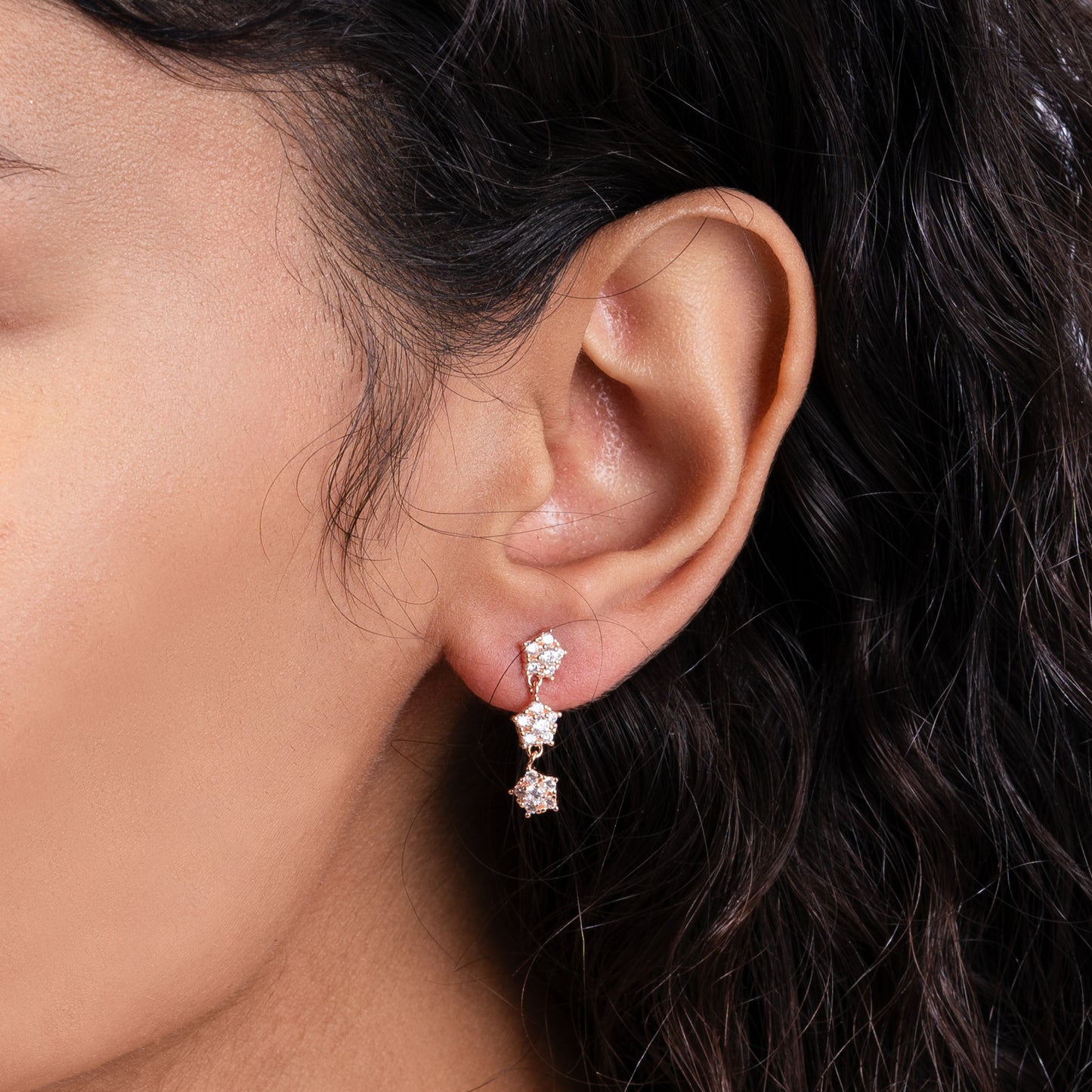 Glimmering Horizon Rose Gold Plated Silver Dangles