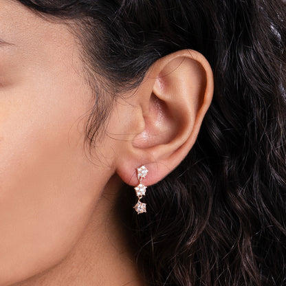 Glimmering Horizon Rose Gold Plated Silver Dangles