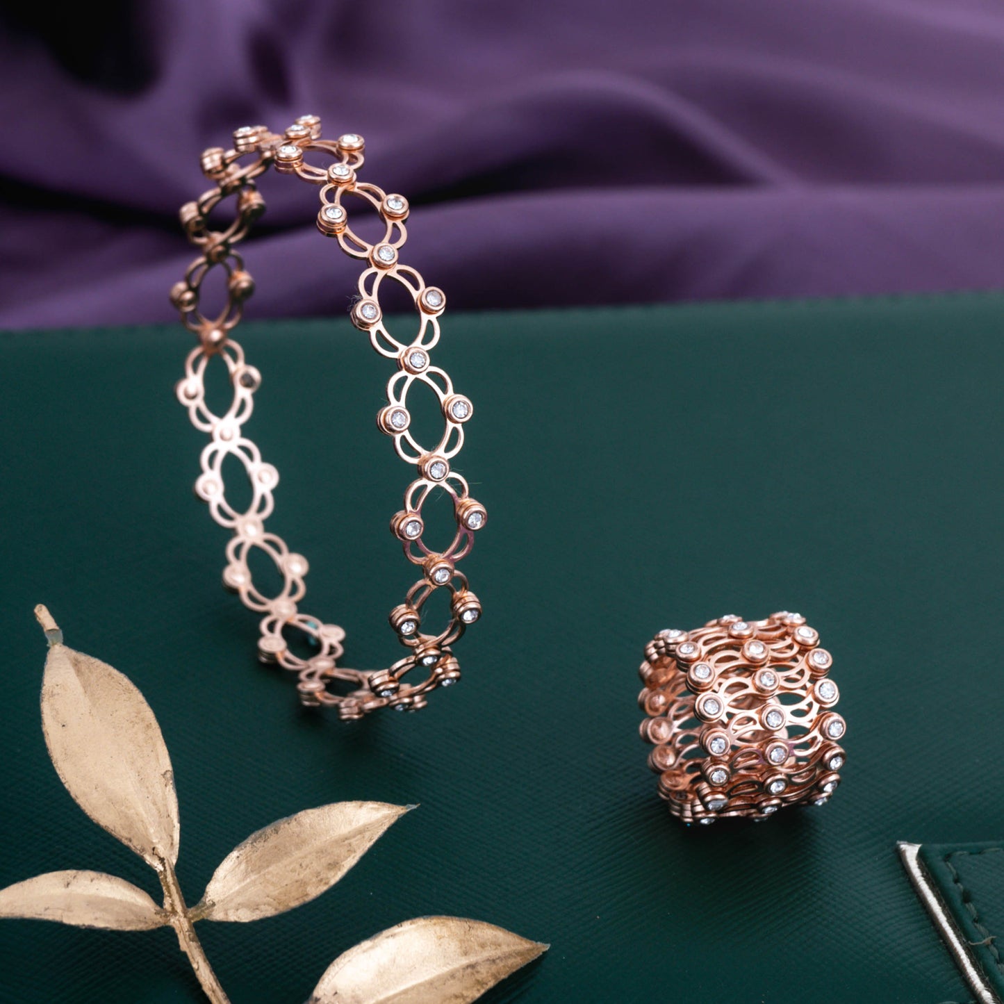 Infinity Flex Rose Gold Plated Silver Ring-Bracelet