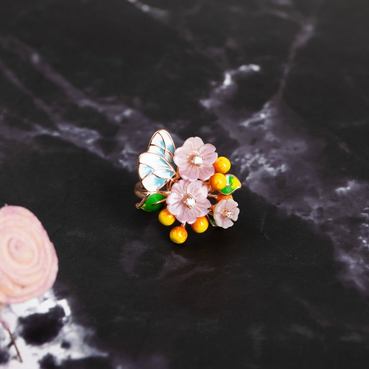 Sunset Symphony Butterfly Ring