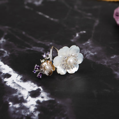 Twin Blossom Gemstone Gala Ring