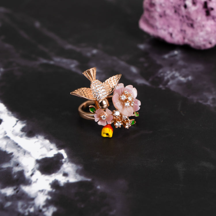 Rosé Avian Bloomscape Elegance Ring