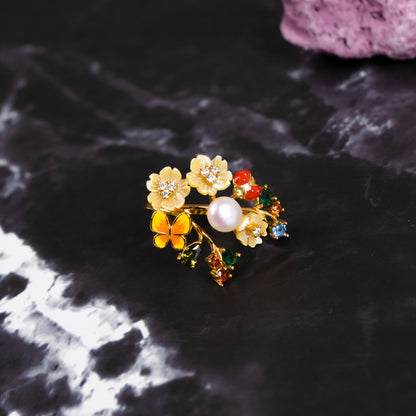 Gemstone Garden Butterfly Ring