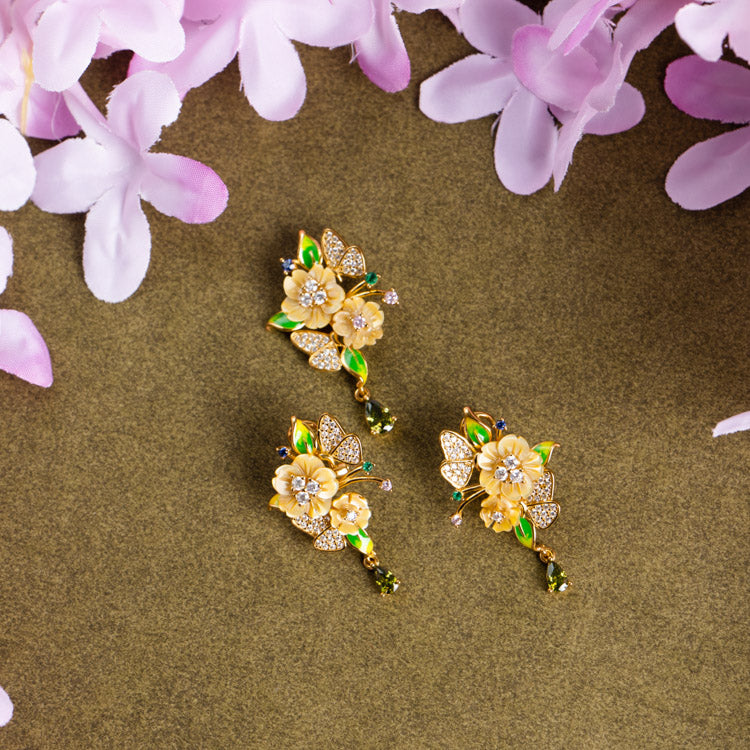 Floral Symphony of Gold & Green Set