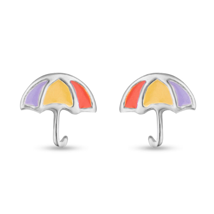 Rainbow Drizzle Kiddie Silver Earrings