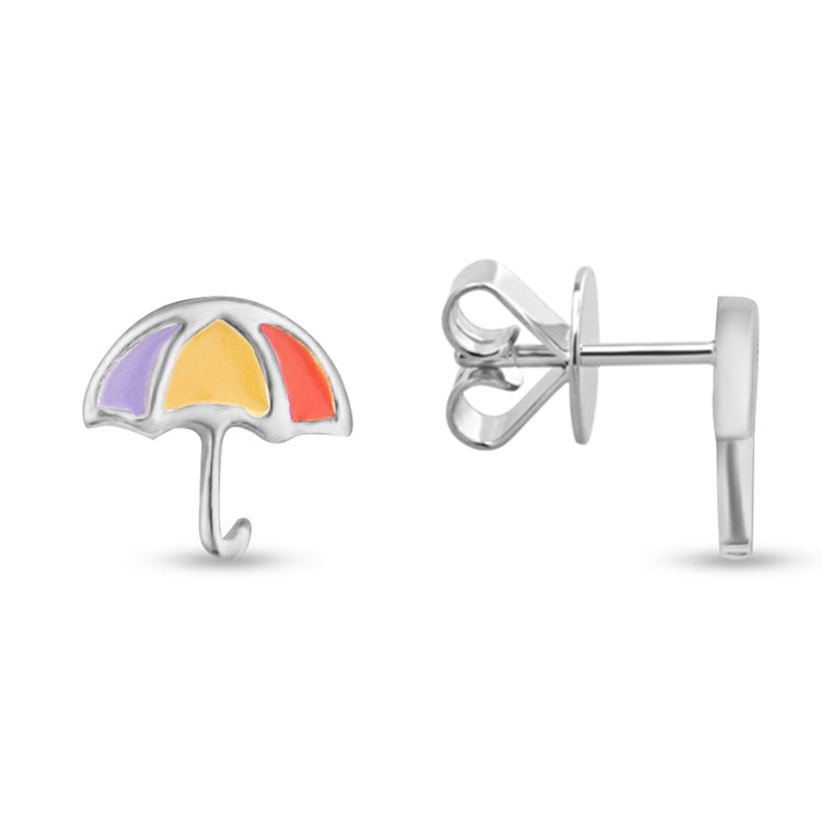 Rainbow Drizzle Kiddie Silver Earrings
