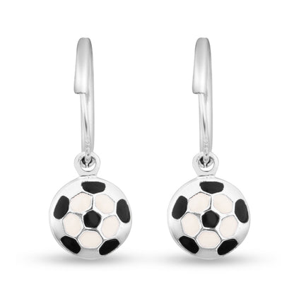 Junior Goalpost Football Kiddie Silver Earrings