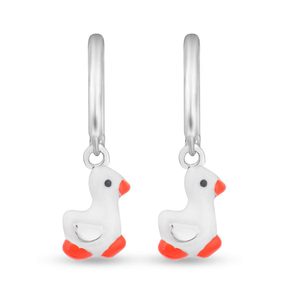 Dainty Duckling Kiddie Silver Earrings
