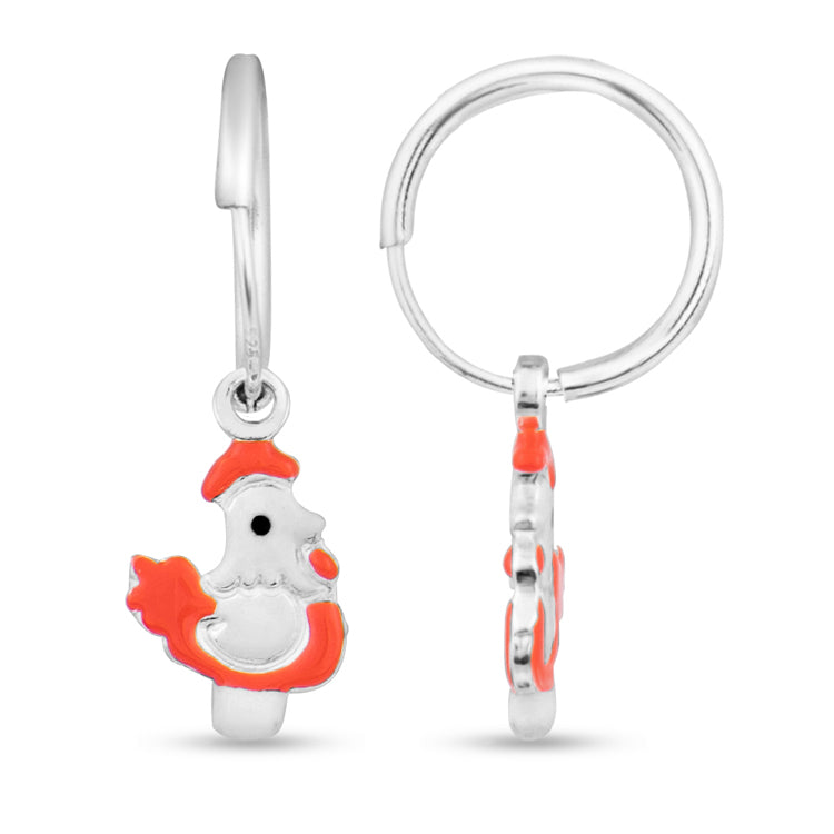 Chirpy Chicklet Kiddie Silver Earrings