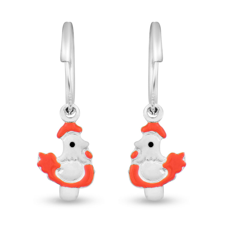 Chirpy Chicklet Kiddie Silver Earrings
