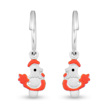 Chirpy Chicklet Kiddie Silver Earrings