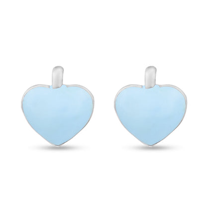 Azure Affection Heart Kiddie Silver Earrings