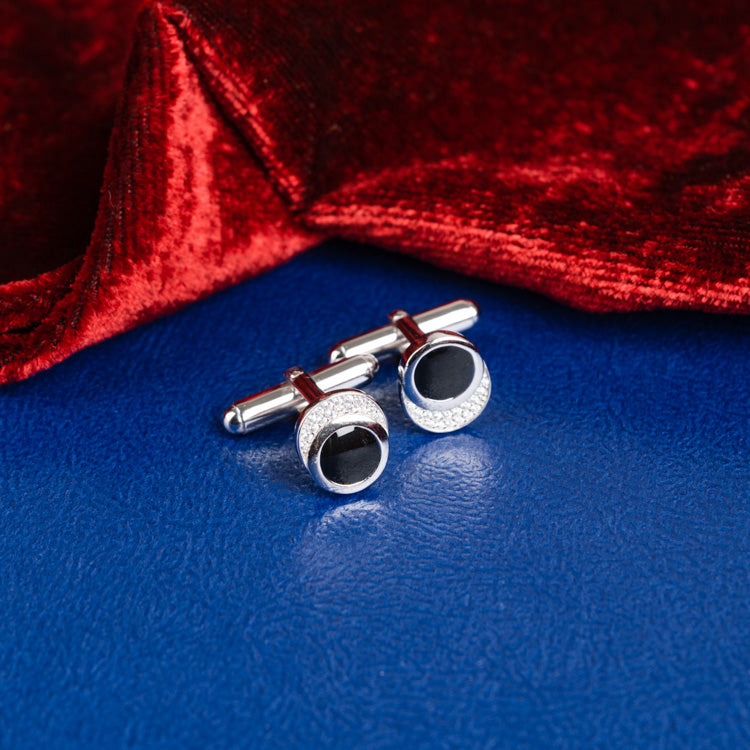 Black and Silver Design Cufflinks