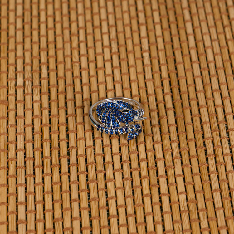 Sapphire Serenity Elephant Signature Ring