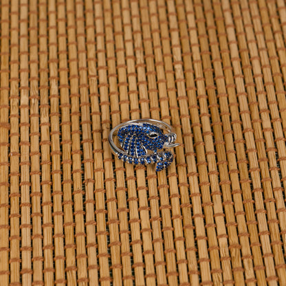 Sapphire Serenity Elephant Signature Ring