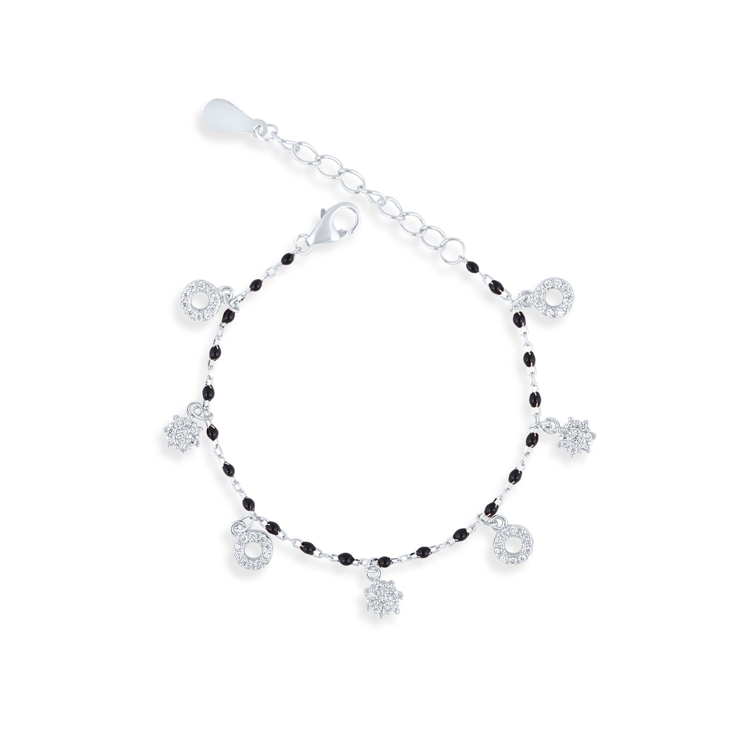 Silver Charm Mangalsutra Bracelet