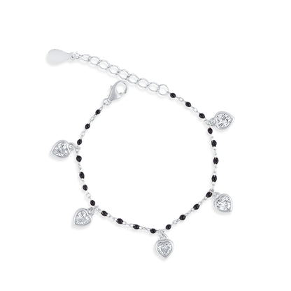 Silver Hearts Mangalsutra Bracelet