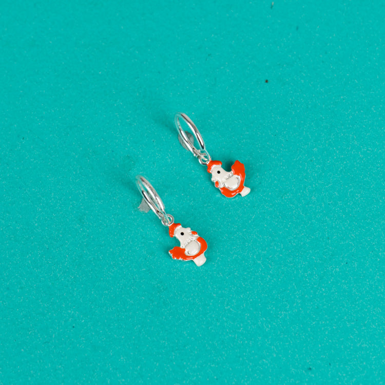 Chirpy Chicklet Kiddie Silver Earrings