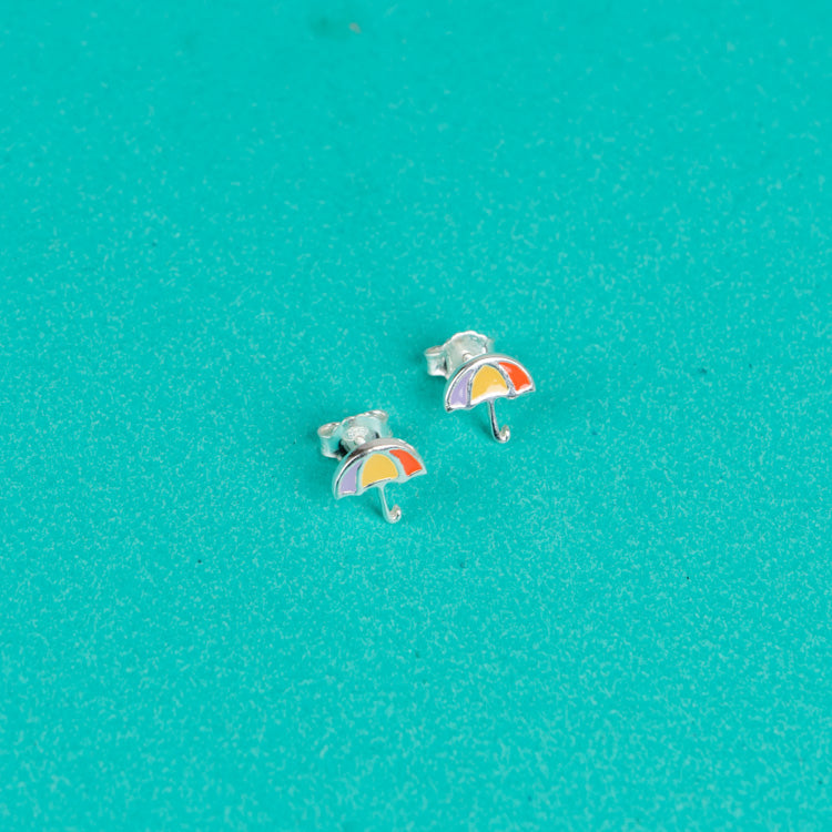 Rainbow Drizzle Kiddie Silver Earrings