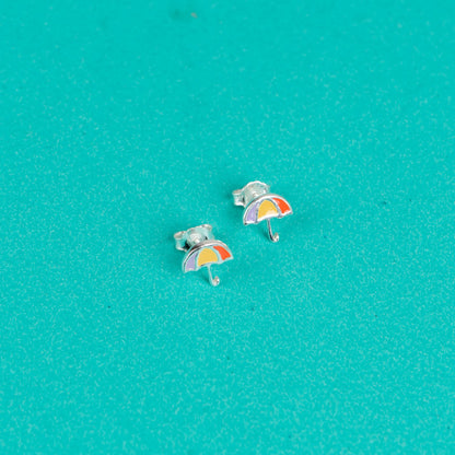 Rainbow Drizzle Kiddie Silver Earrings