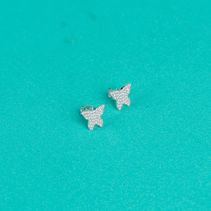 Lustrous Luna Butterfly Silver Earrings
