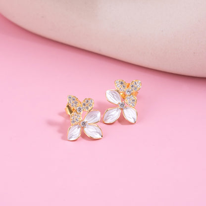 Gold Petal Bloom Earrings