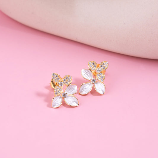 Gold Petal Bloom Earrings