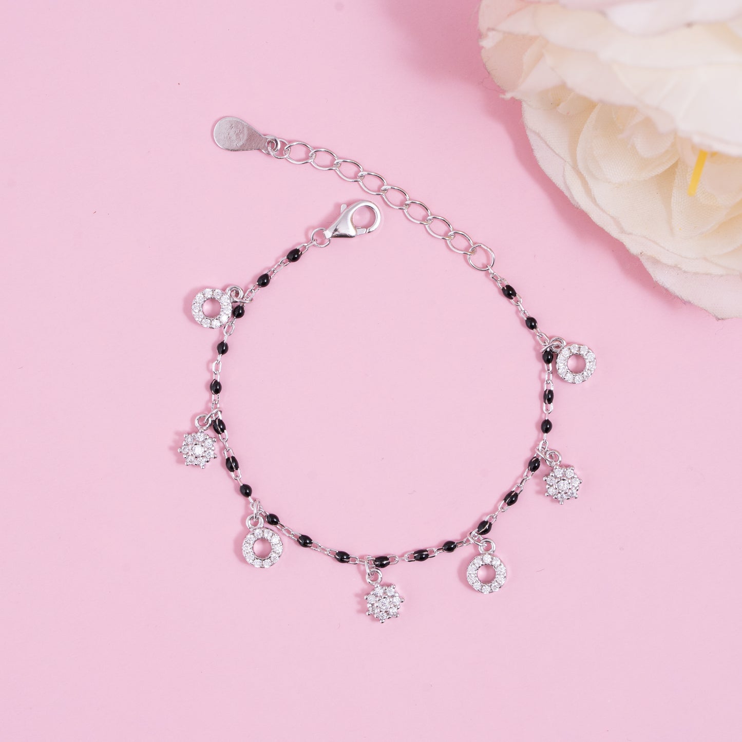 Silver Charm Mangalsutra Bracelet