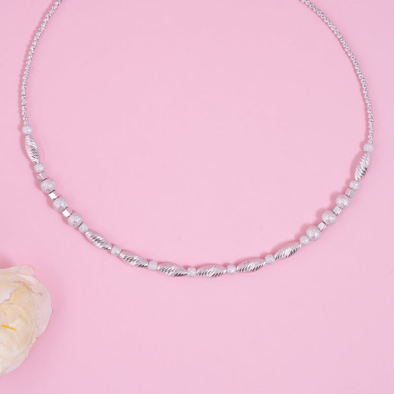 Celeste Ripple Silver Necklace