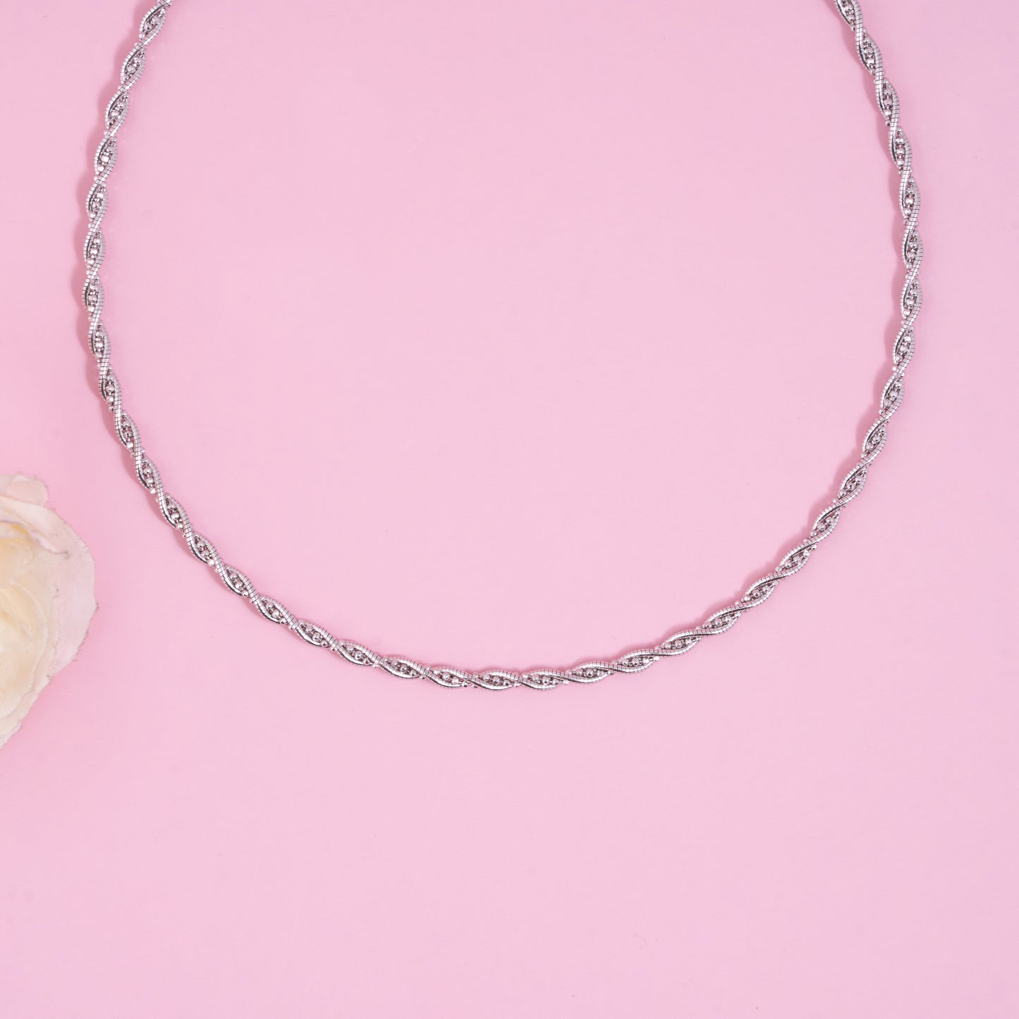 Eterna Weave Silver Necklace