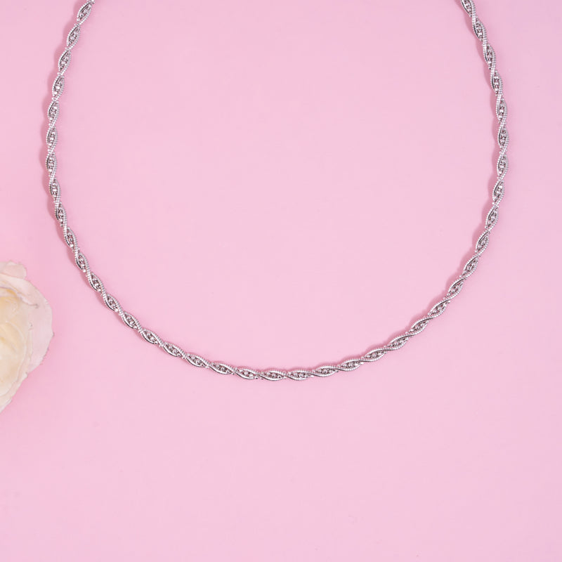 Eterna Weave Silver Necklace