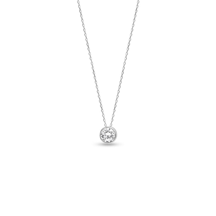 Silver Lustré Solitaire Pendant