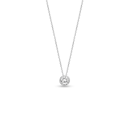 Silver Lustré Solitaire Pendant