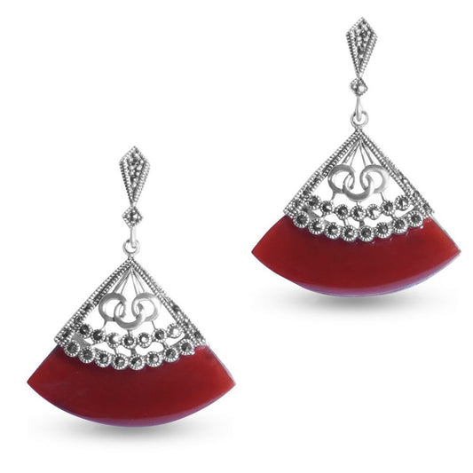 Silver Scarlet danglers