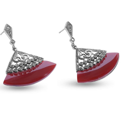 Silver Scarlet danglers