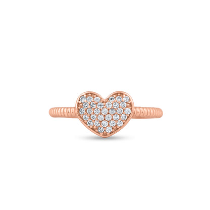 Sweetheart Glimmer Rose Gold Plated Silver Ring