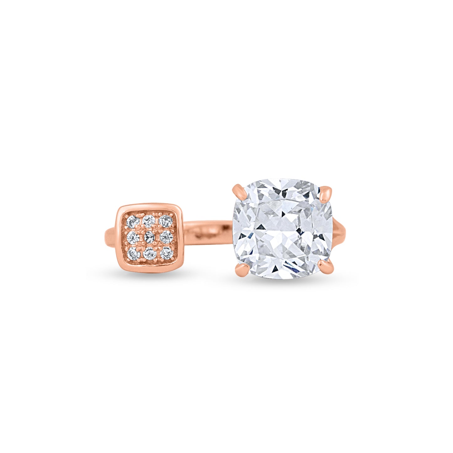 Solitaire Cube Accent Ring