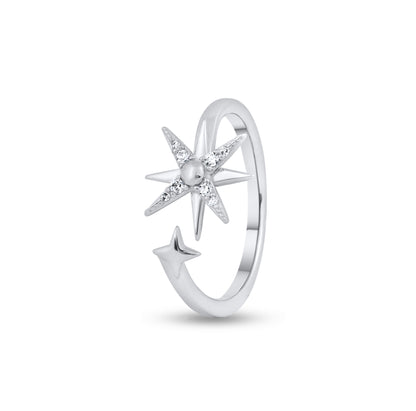 Twinkling Star Wrap Silver Ring