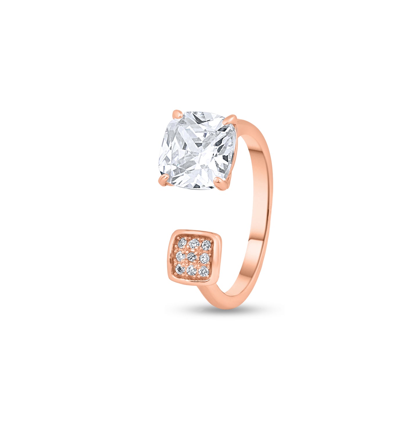 Solitaire Cube Accent Ring