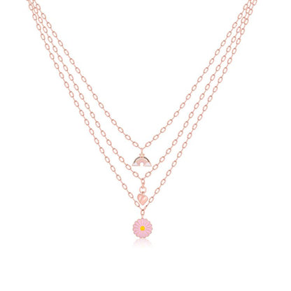 Blossom Layered Silver Necklace